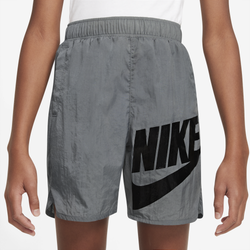 Boys' Grade School - Nike NSW Woven HBR Shorts - Smoke Grey/Black