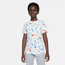 Nike Swoosh AOP T-Shirt - Boys' Grade School White/Blue