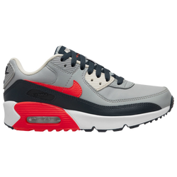 Boys' Grade School - Nike Air Max 90 LTR - Red/Grey/Navy