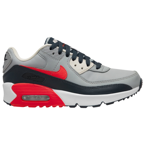 

Boys Nike Nike Air Max 90 LTR - Boys' Grade School Running Shoe Red/Grey/Navy Size 06.5