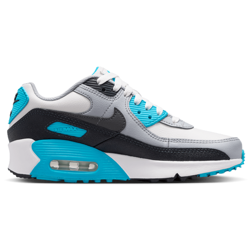 BOYS - Nike Air Max 90  - Platinum Tint/Iron Grey Blue Lightning