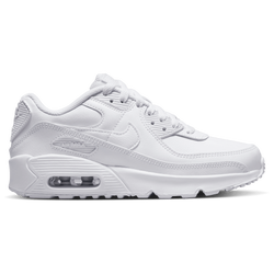 Boys' Grade School - Nike Air Max 90 - White/White/Met Silver