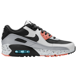 Girls' Grade School - Nike Air Max 90 - White/Black/Orange