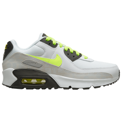 Boys' Grade School - Nike Air Max 90 - White/Volt