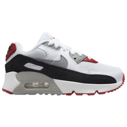 Boys' Preschool - Nike Air Max 90 Leather - Photon Dust/Particle Grey/Varsity Red