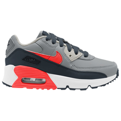 Boys' Preschool - Nike Air Max 90 - Light Smoke Grey/Bright Crimson/Dark Obsidian