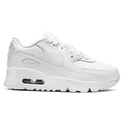 Boys' Preschool - Nike Air Max 90 - White/White/Metallic Silver