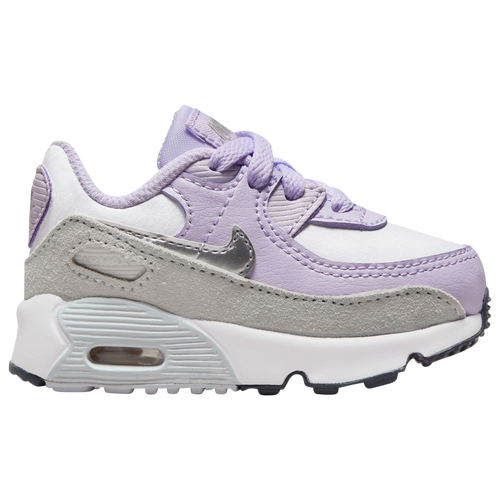 

Nike Girls Nike Air Max 90 - Girls' Toddler Shoes Metallic Silver/Violet Frost/White Size 05.0