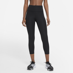 Women's - Nike Fast Crop Plus Size Tights - Black/Reflective Silver