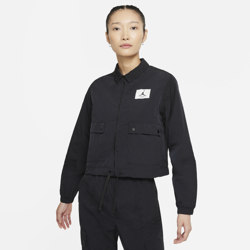 

Jordan Womens Jordan Plus Essential Woven Jacket - Womens Black Size 1X