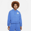 Jordan Plus Essential Fleece Hoodie - Women's Blue/Grey