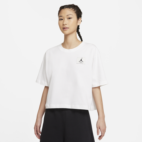 

Jordan Womens Jordan Plus Essential Boxy T-Shirt - Womens White/Black Size 1X