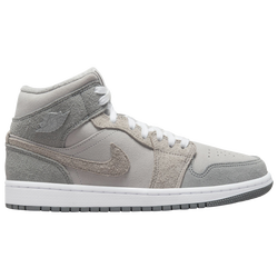 Women's - Jordan AJ 1 Mid SE V2 - Particle Grey/College Grey