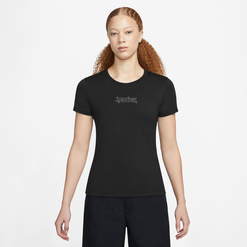 Shop Jordan Womens  Slim Graphic Short Sleeve T-shirt In Black/smoke Gray
