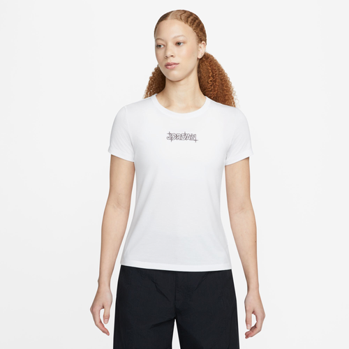 

Jordan Womens Jordan Slim Graphic Short Sleeve T-Shirt - Womens Multi/Mauve/White Size L