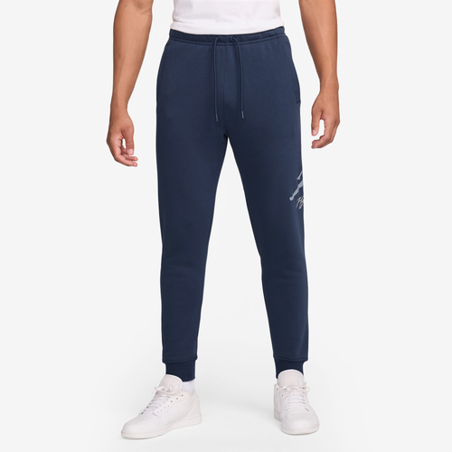 

Jordan Mens Jordan Essential Fleece Baseline Pants - Mens Navy/White Size XL