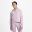 Nike NSW Fleece All Over Print Hoodie - Girls' Grade School Pink/White