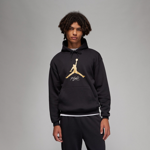Shop Jordan Mens  Essential Fleece Baseline Hoodie In Black/gold