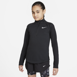 Girls' Grade School - Nike Dri-FIT Long Sleeved Half-Zip Run Top - Black