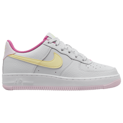 Girls' Grade School - Nike Air Force 1 - Football Grey/Citron Tint/Cosmic Fuchsia