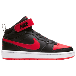 Boys' Grade School - Nike Court Borough Mid 2 - Black/University Red/White