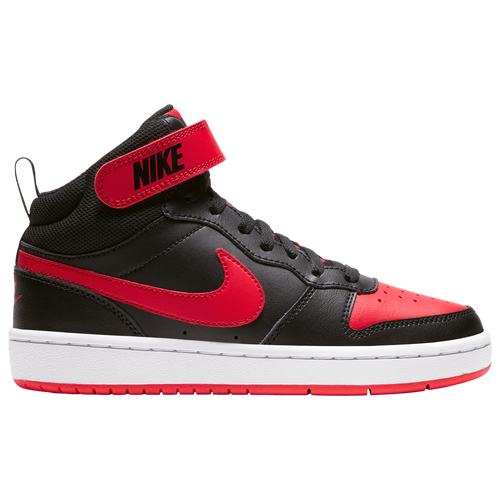 

Nike Boys Nike Court Borough Mid 2 - Boys' Grade School Basketball Shoes Black/University Red/White Size 07.0