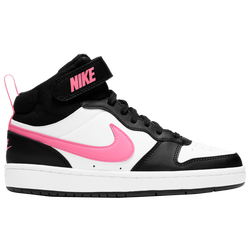 Boys' Grade School - Nike Court Borough Mid 2 - White/Black/Sunset Pulse