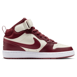 Boys' Grade School - Nike Court Borough Mid 2 - Dk Team Red/Soft Pearl