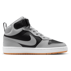 Boys' Grade School - Nike Court Borough Mid 2 - Black/Lt Smoke Grey/White