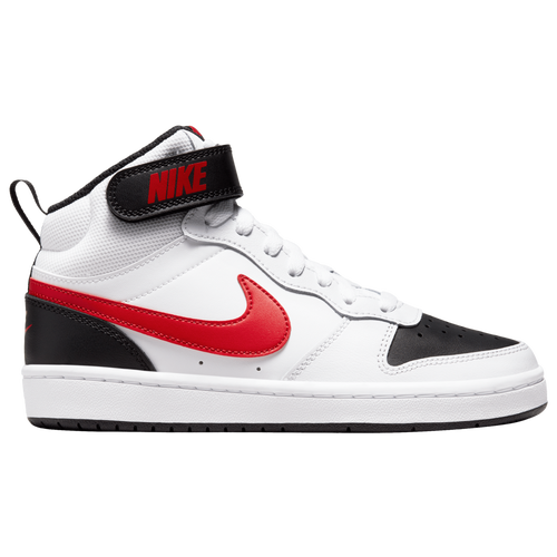 

Nike Boys Nike Court Borough Mid 2 - Boys' Grade School Basketball Shoes Black/White/University Red Size 06.5