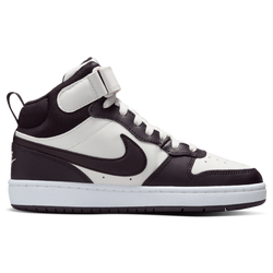 Boys' Grade School - Nike Court Borough Mid 2 - White/Burgundy Ash/Sail
