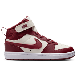 Boys' Preschool - Nike Court Borough Mid 2 - Soft Pearl/Dk Team Red