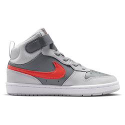 Boys' Preschool - Nike Court Borough Mid 2 - Smoke Grey/Grey Fog/Picante Red