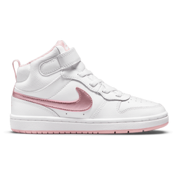 Boys' Preschool - Nike Court Borough Mid 2 - White/Pink Glaze