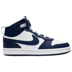 Boys' Preschool - Nike Court Borough Mid 2 - White/Signal Blue/Blue Void