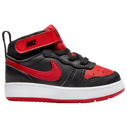 Boys' Toddler - Nike Court Borough Mid 2 - Black/University Red/White