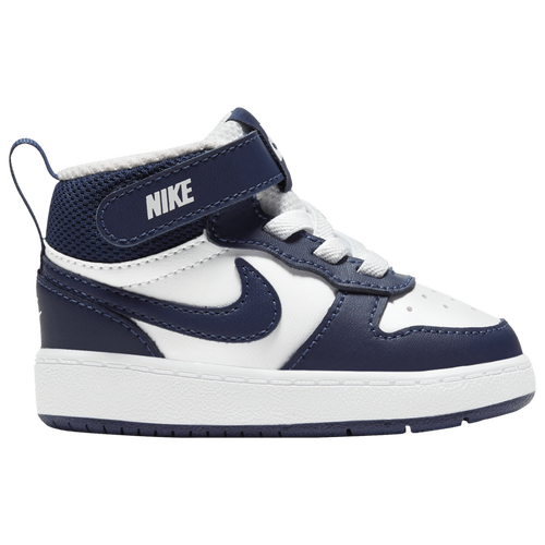 

Nike Boys Nike Court Borough Mid 2 - Boys' Toddler Basketball Shoes White/Blue Void/Signal Blue Size 10.0