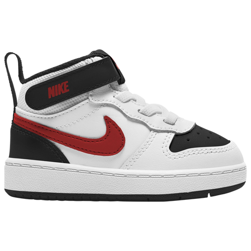 

Nike Boys Nike Court Borough Mid 2 - Boys' Toddler Shoes White/Black/University Red Size 10.0