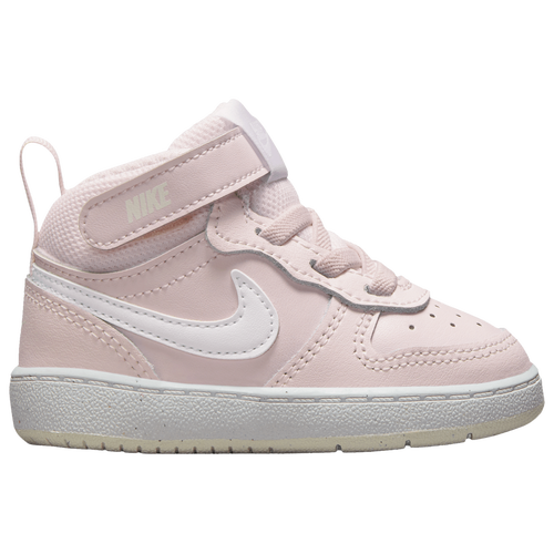 Nike Kids' Court Borough Mid 2 Basketball Shoe In Pearl Pink/white/summit White