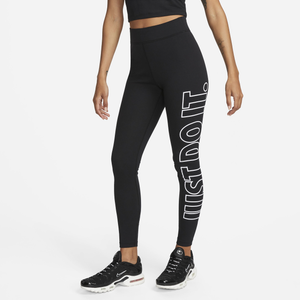 Nike Womens Dri-FIT One Mid Rise Shine Tights - Black/White