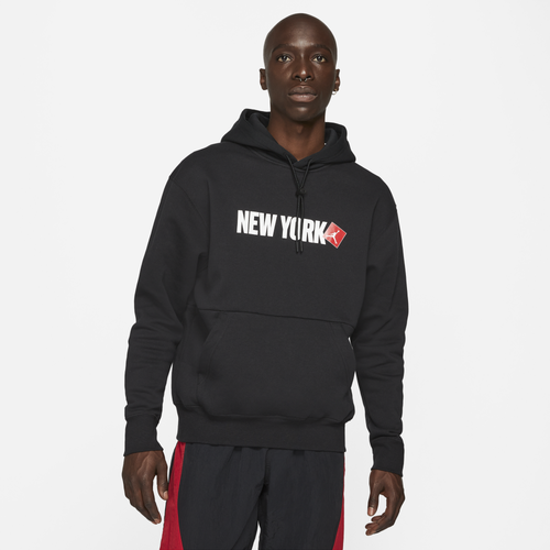 

Jordan Mens Jordan New York City Pullover Hoodie - Mens Black/White/Red Size L