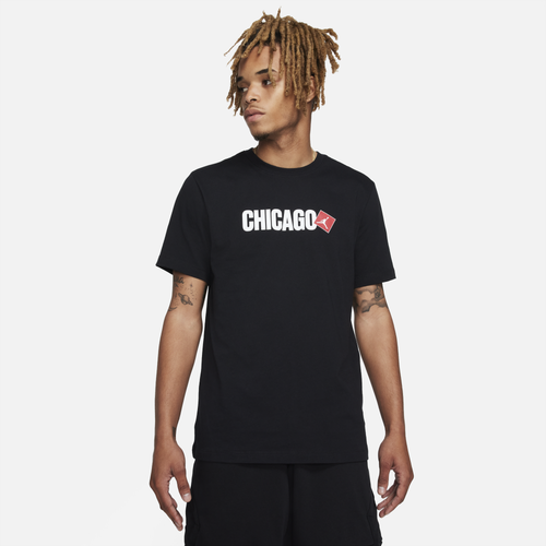 

Jordan Mens Jordan Chicago City T-Shirt - Mens Black/White/Red Size S