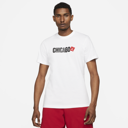 

Jordan Mens Jordan Chicago City T-Shirt - Mens White/Black/Red Size S