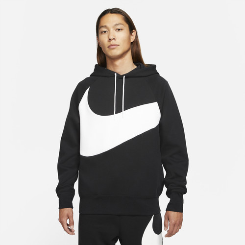 

Nike Mens Nike Swoosh Tech Fleece Pullover Hoodie - Mens Black/White Size M