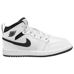 Boys' Preschool - Jordan AJ 1 Mid - White/White/Black