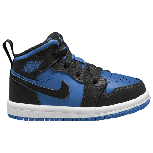 

Jordan Boys Jordan AJ 1 Mid - Boys' Toddler Basketball Shoes Black/Royal/Black Size 7.0