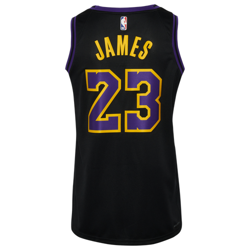

Nike Mens Lebron James Nike Lakers MNK Dri-FIT Swingman City Edition Jersey - Mens Black Size S