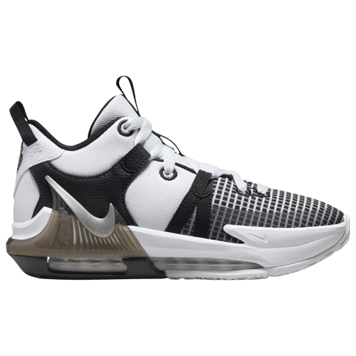 

Nike Boys Nike Witness VII Basketball Shoes - Boys' Grade School White/Metallic Silver/Black Size 06.0