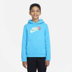 Boys' Grade School - Nike NSW Club GFX Pack Pullover - Chlorine Blue/Lime Ice