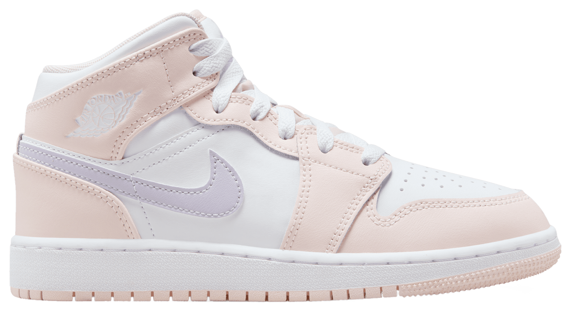 The pink and hot sale white jordans